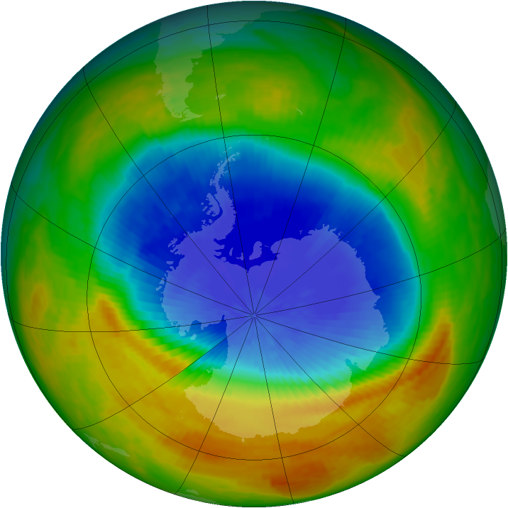 Antarctic ozone map for 26 October 1984